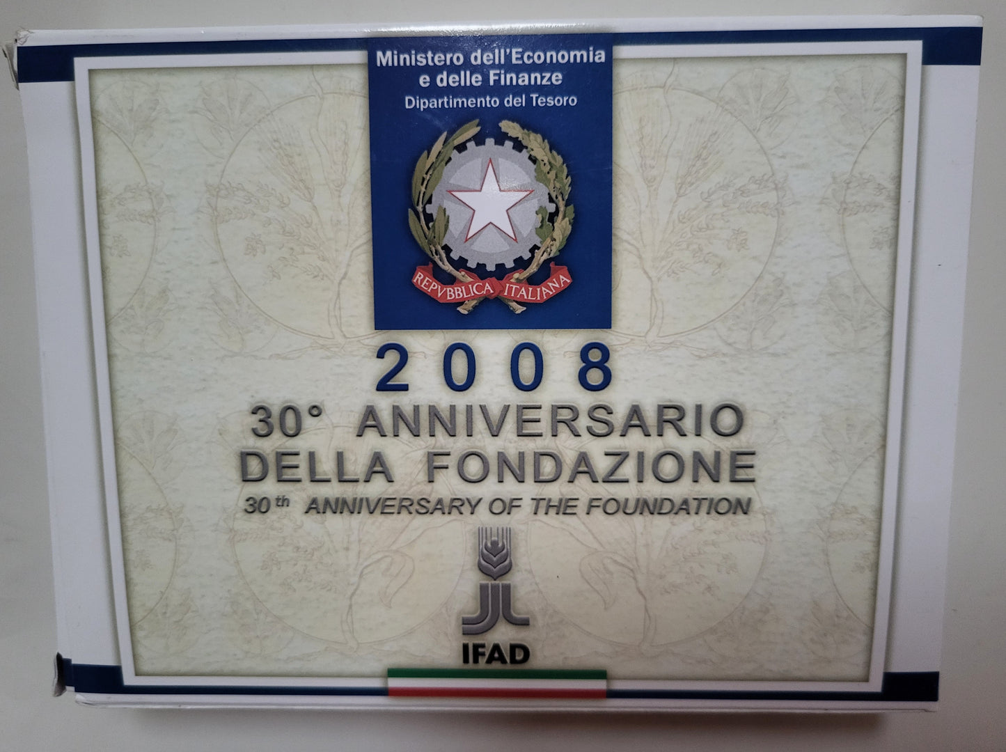 Zecca Italia 2008 Fondo Specchio 30°Anniversario della Fondazione dell'IFAD