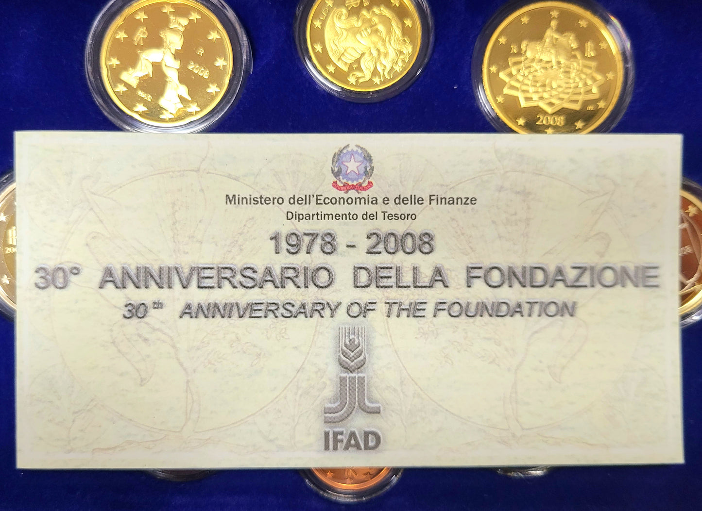 Zecca Italia 2008 Fondo Specchio 30°Anniversario della Fondazione dell'IFAD