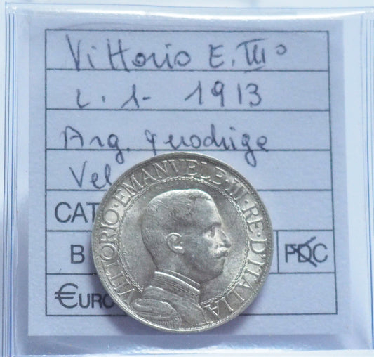 REGNO D'ITALIA - VITTORIO EMANUELE III° 1906 - 1 Lira Argento 835/1000 gr. 5 (SPL)