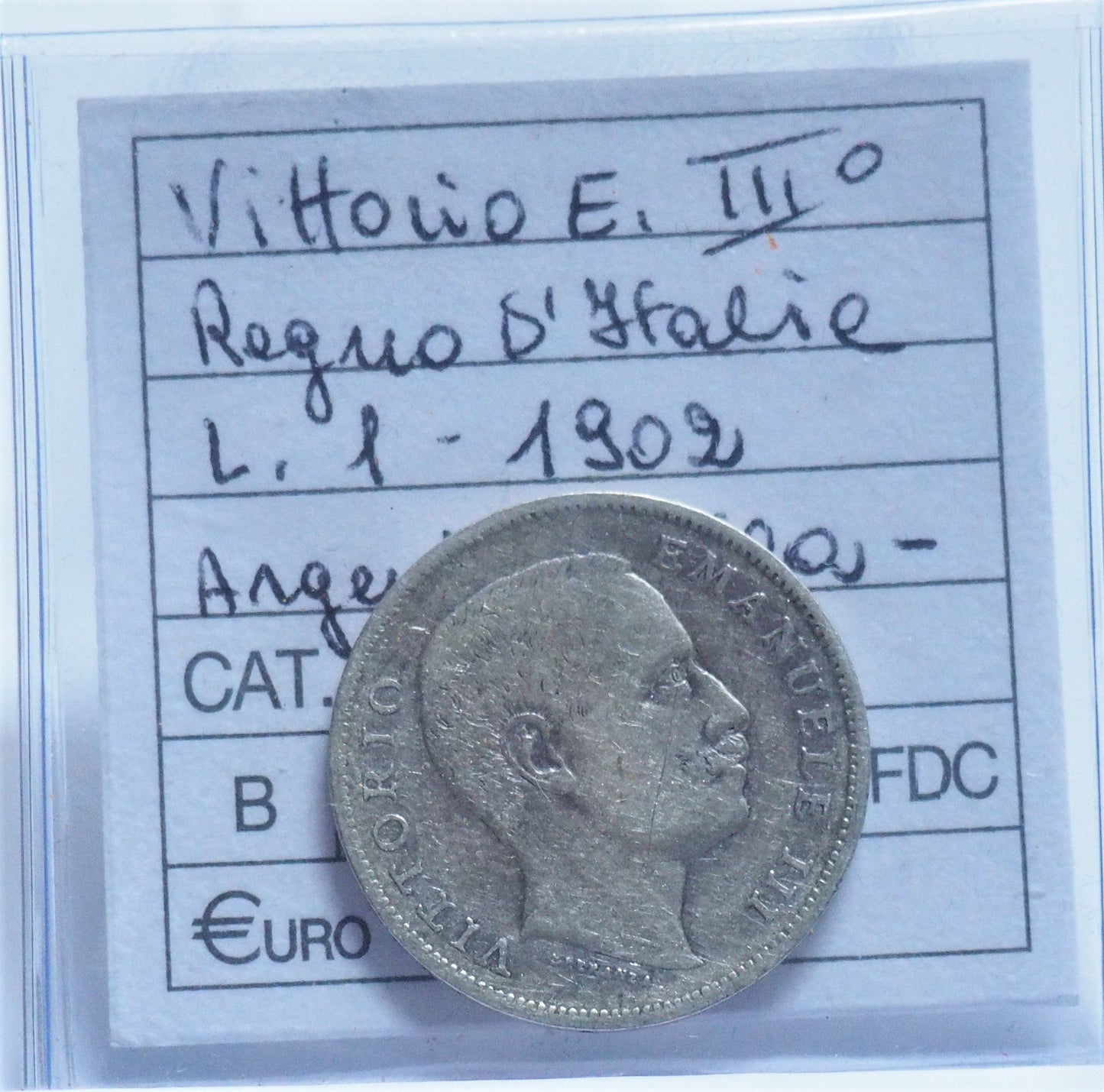 REGNO D'ITALIA - VITTORIO EMANUELE III° 1902 - 1 Lira Argento 835/1000 gr. 5 (SPL)