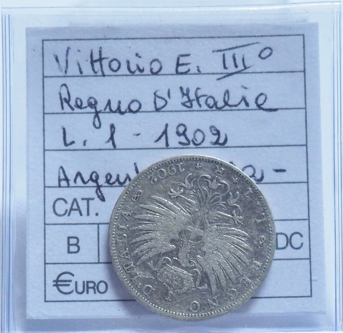 REGNO D'ITALIA - VITTORIO EMANUELE III° 1902 - 1 Lira Argento 835/1000 gr. 5 (SPL)