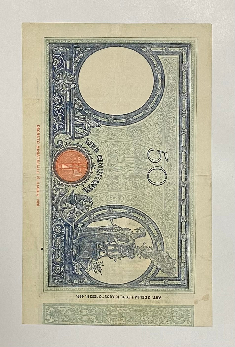 50 LIRE MATRICE (FASCIO) 1934